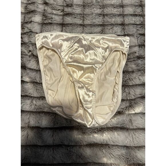 NWOT Women’s Victoria’s Secret Set of 3 Panties.  Black, Cream, and White Satin - Picture 6 of 7